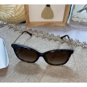 Michael Kors Tortoise Black Brown Gold Sunglasses with White Logo Case GUC